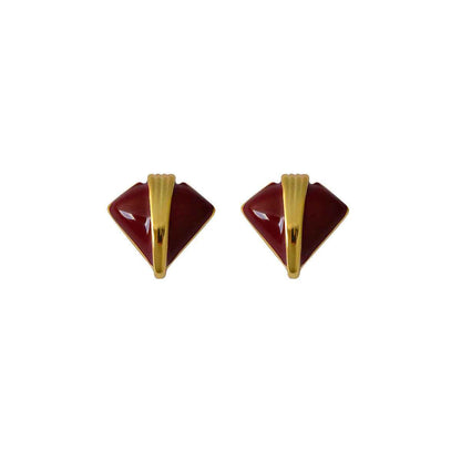 Triangle Stud Earrings - Crystalory