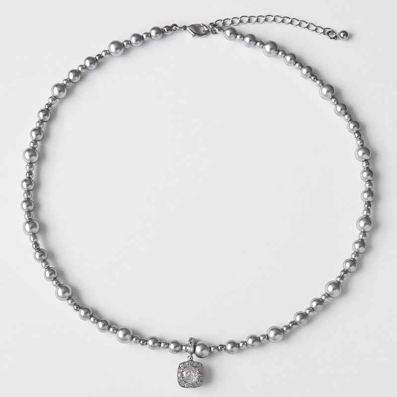Gray Pearl Pendant Necklace - Crystalory