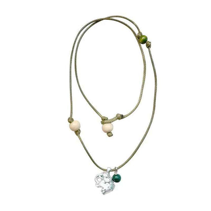 Totem Elephant Pendant Necklace - Crystalory