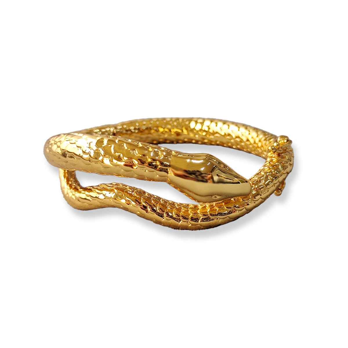 Gold Snake Bangle Bracelet - Crystalory