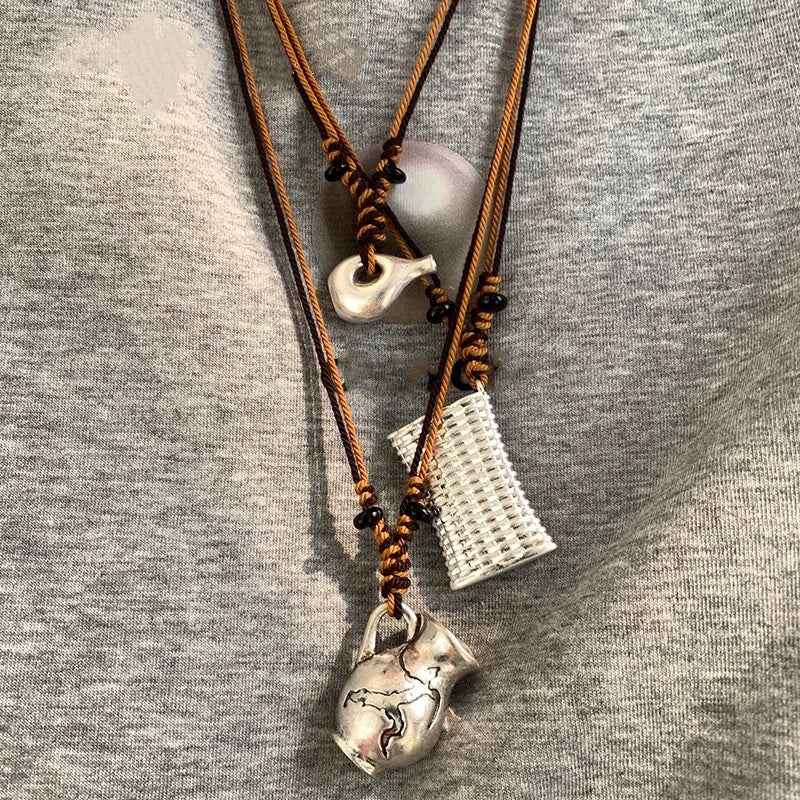 Engraved Wine Jug Necklace - Crystalory