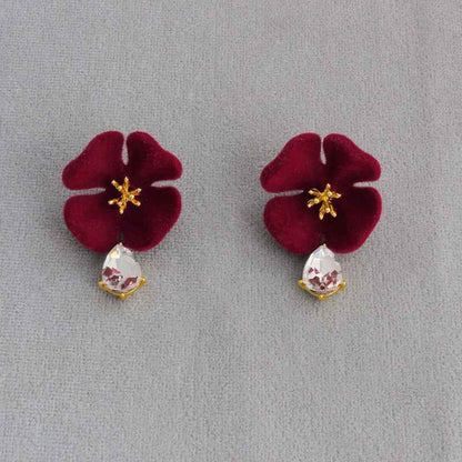 Velvet Flower Earrings - Crystalory
