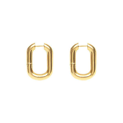 Minimalist U-Shaped Hoop Earrings - Crystalory