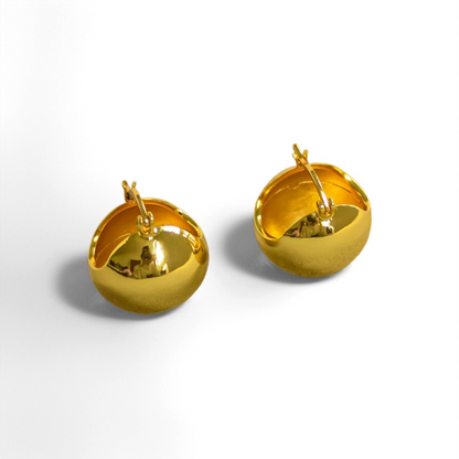 Gold Dome Stud Earrings - Crystalory