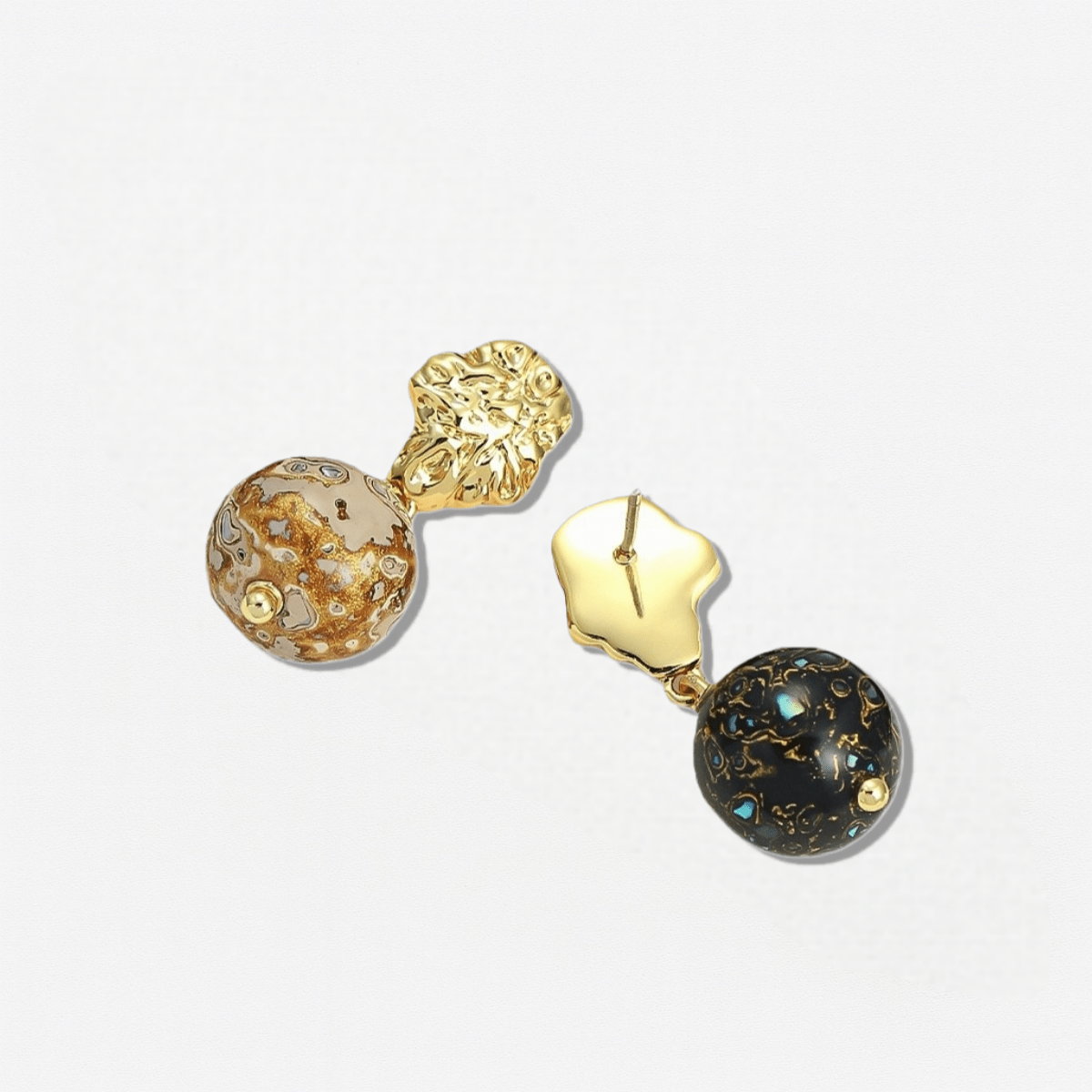 Asymmetric Lacquer Pearl Earrings - Crystalory