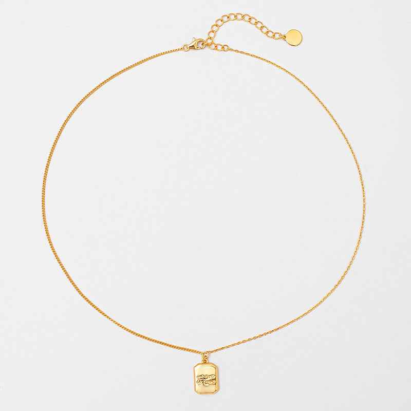 Square Tag Pendant Necklace - Crystalory