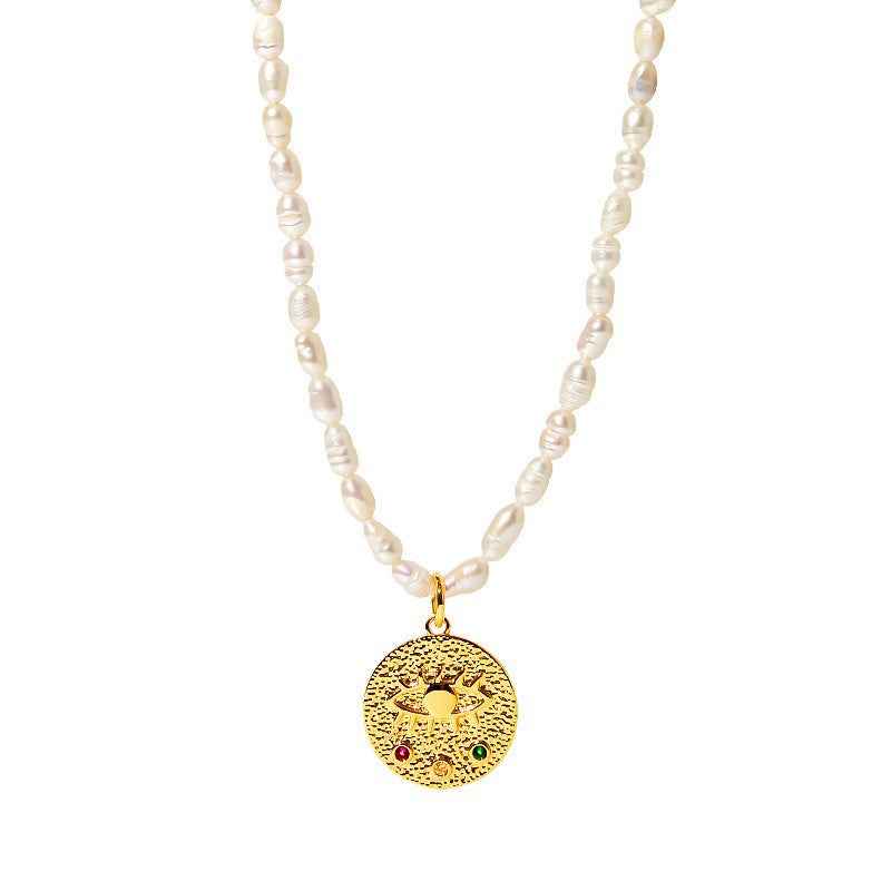 Evil Eye Double Snake Chain Necklace - Crystalory