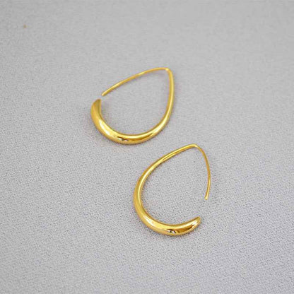 Minimalist Teardrop Hoop Earrings - Crystalory