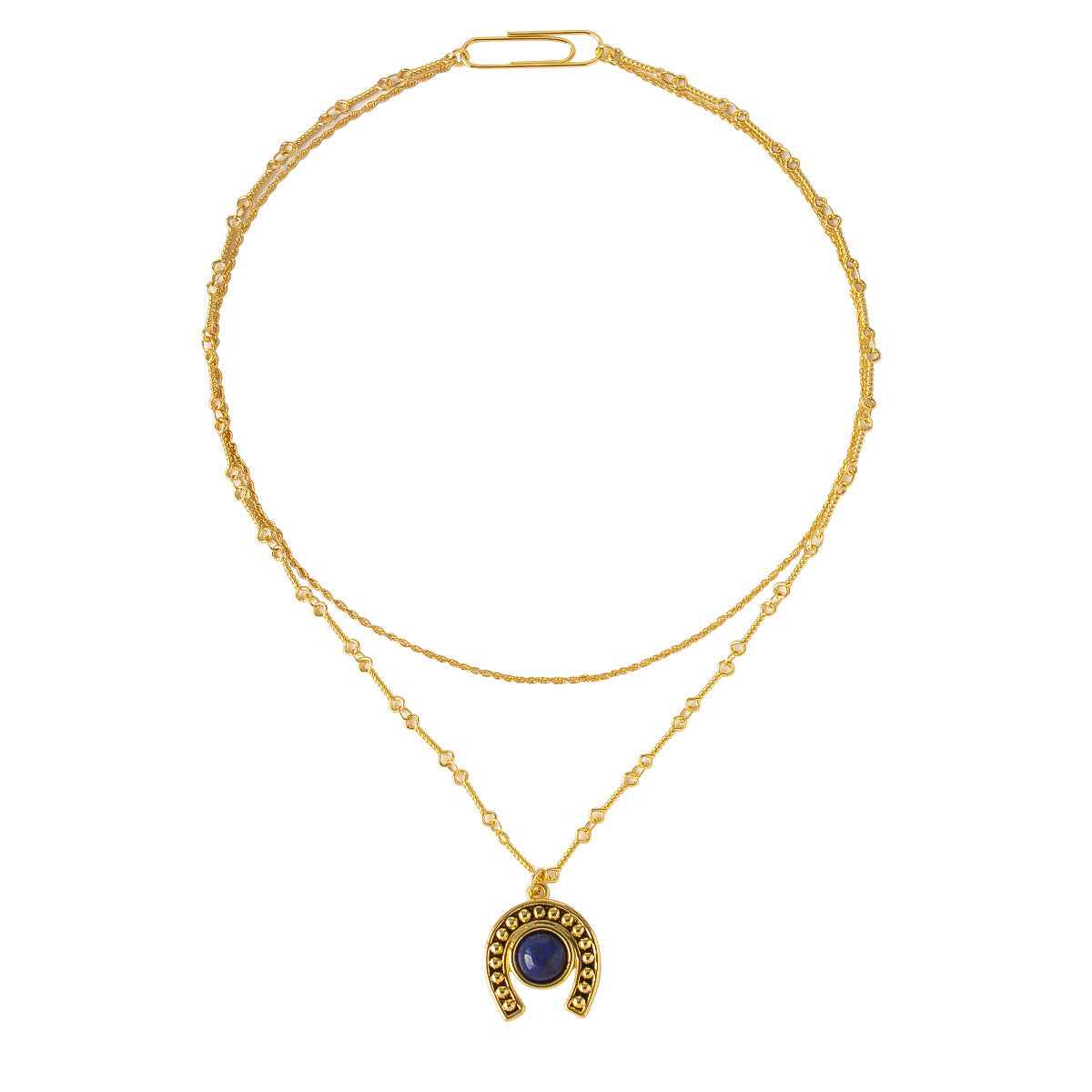 Lapis Lazuli Horseshoe Jewelry Set - Crystalory