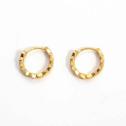 Hexagon Zircon Hoop Earrings - Crystalory