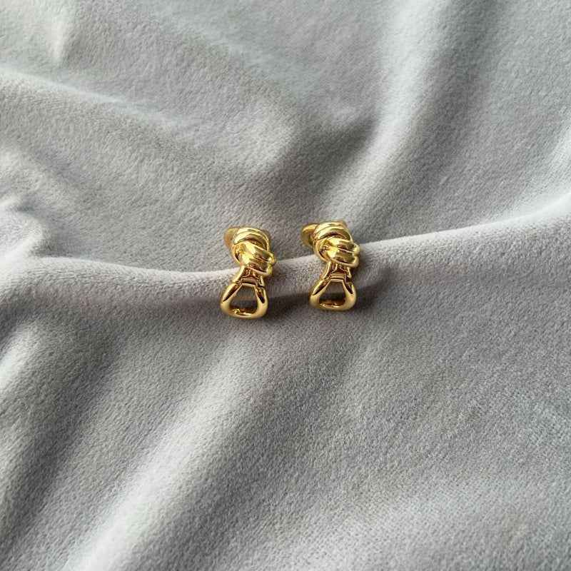 Gold Knot Earrings - Crystalory