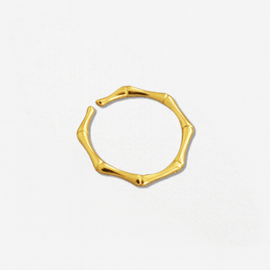 Bamboo Texture Open Adjustable Ring - Crystalory
