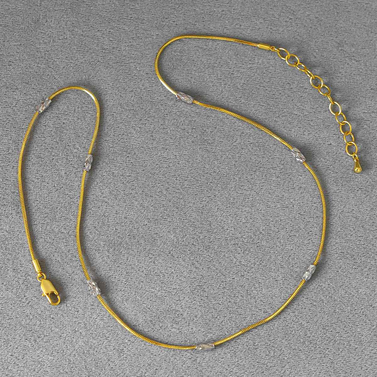 Engraved Tube Snake Chain Necklace - Crystalory