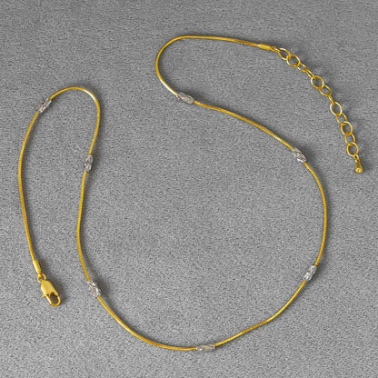 Engraved Tube Snake Chain Necklace - Crystalory