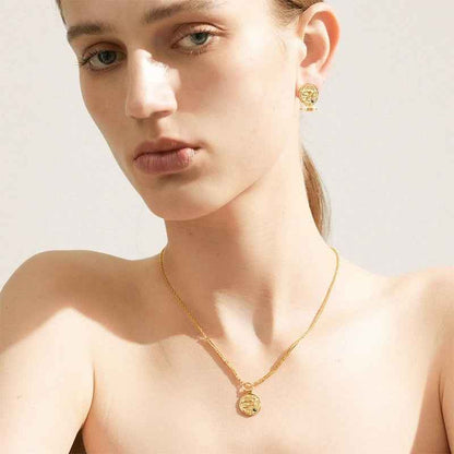 Gold Bird Coin Necklace - Crystalory