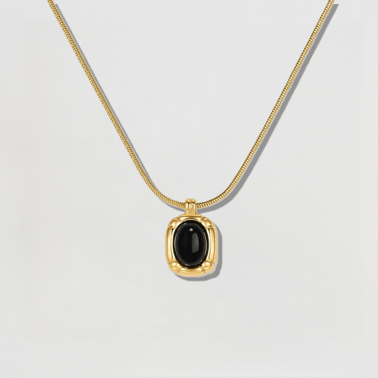 Black Onyx Pendant Necklace - Crystalory