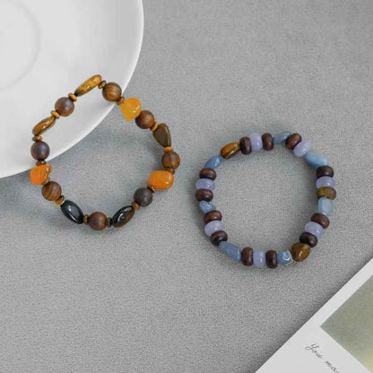 Sandalwood Beaded Bracelet Set - Crystalory