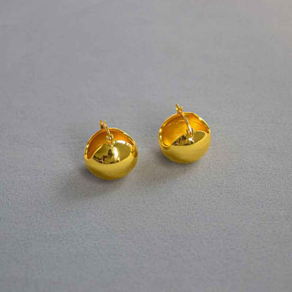 Gold Dome Stud Earrings - Crystalory