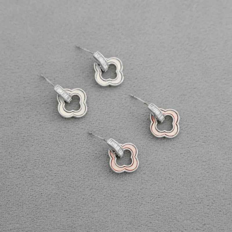 Mother-of-Pearl Clover Earrings - Crystalory