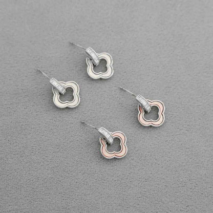 Mother-of-Pearl Clover Earrings - Crystalory