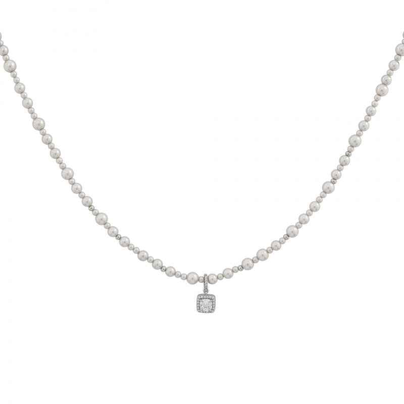 Gray Pearl Pendant Necklace - Crystalory