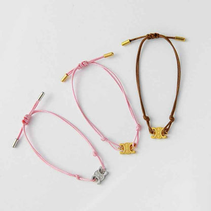 Gold Initial Cord Bracelet