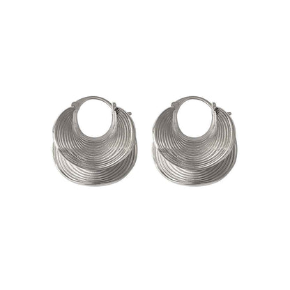Gold & Silver Textured Hoop Earrings - Crystalory