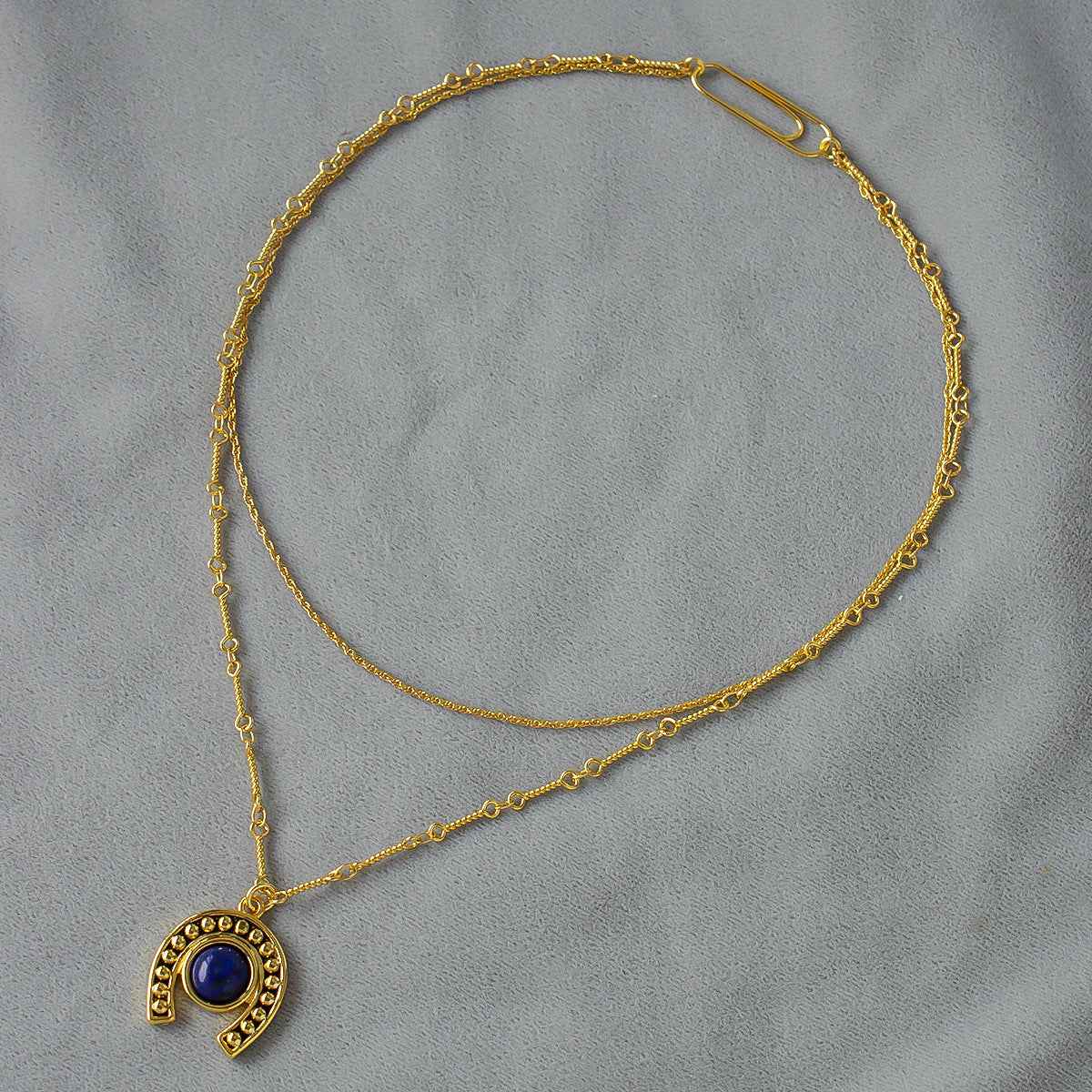 Lapis Lazuli Horseshoe Jewelry Set - Crystalory