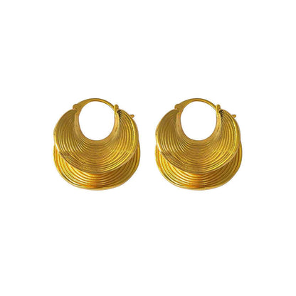 Gold & Silver Textured Hoop Earrings - Crystalory
