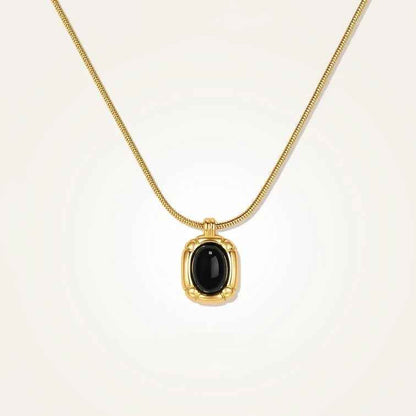 Black Onyx Pendant Necklace - Crystalory