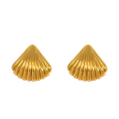 Gold Seashell Earrings - Crystalory