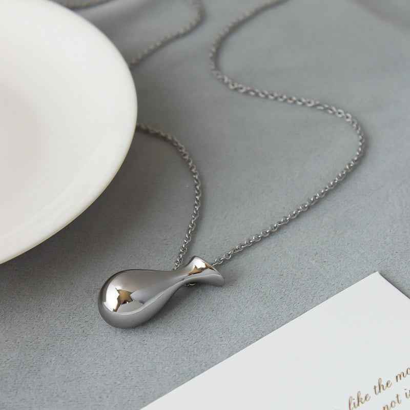 Silver Water Bottle Pendant Necklace - Crystalory