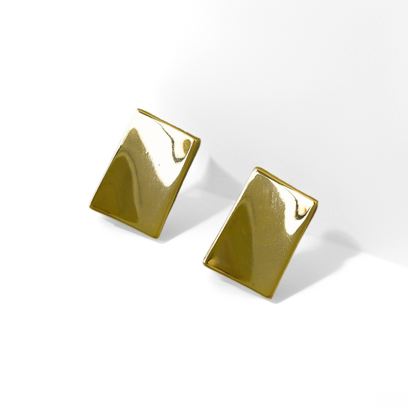 Gold Brick Earrings - Crystalory