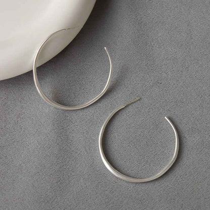 Silver Hoop Earrings - Crystalory