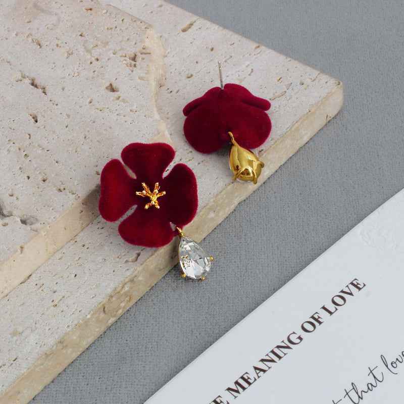 Velvet Flower Earrings - Crystalory