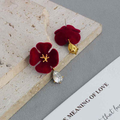Velvet Flower Earrings - Crystalory