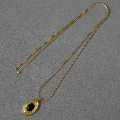 Echo Series Black Bead Necklace - Crystalory