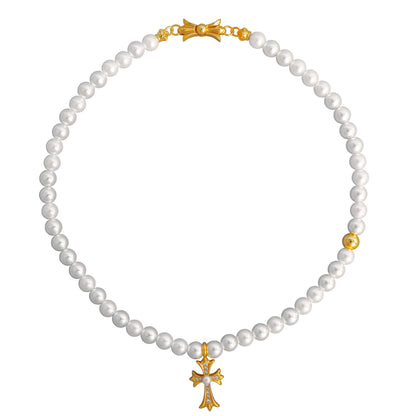 Cross Pearl Jewelry Set - Crystalory