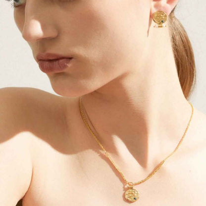 Gold Bird Coin Necklace - Crystalory