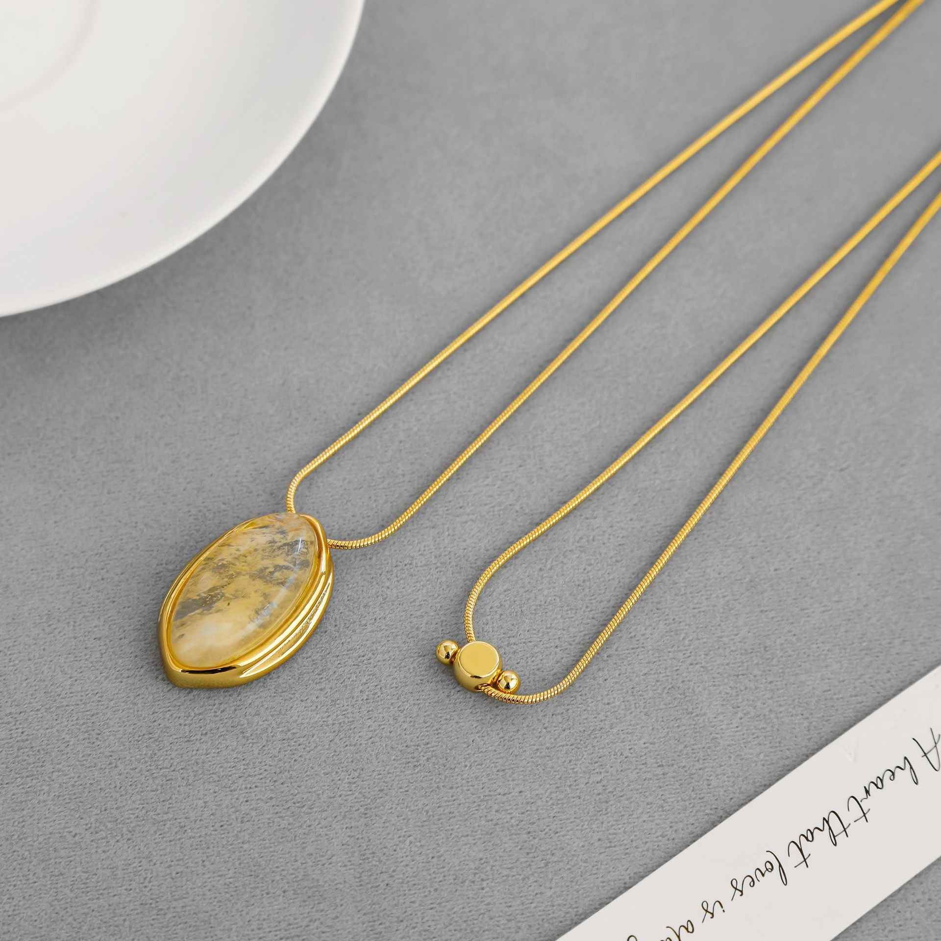 Citrine Crystal Pendant Necklace - Crystalory