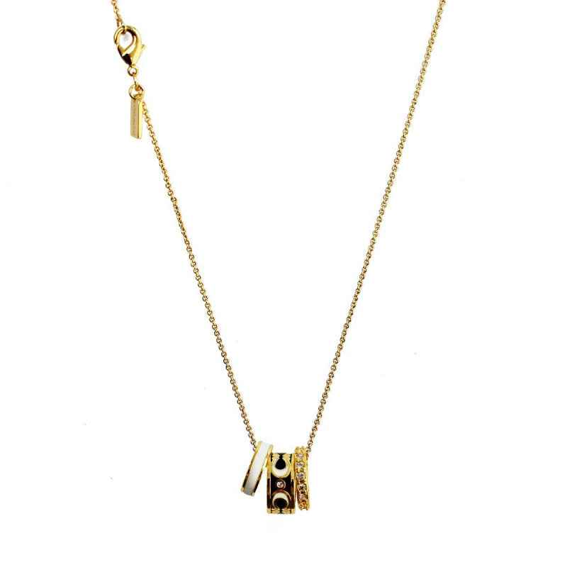 Tricolor Enamel Ring Necklace - Crystalory