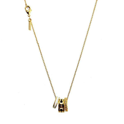 Tricolor Enamel Ring Necklace - Crystalory