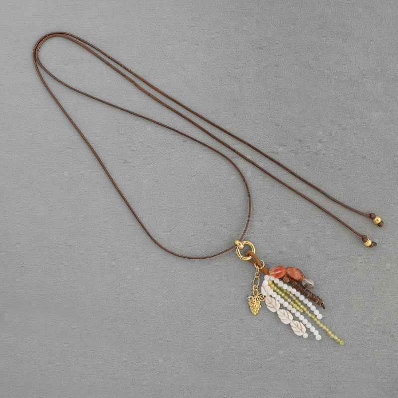 Summer Orchard Tassel Necklace - Crystalory