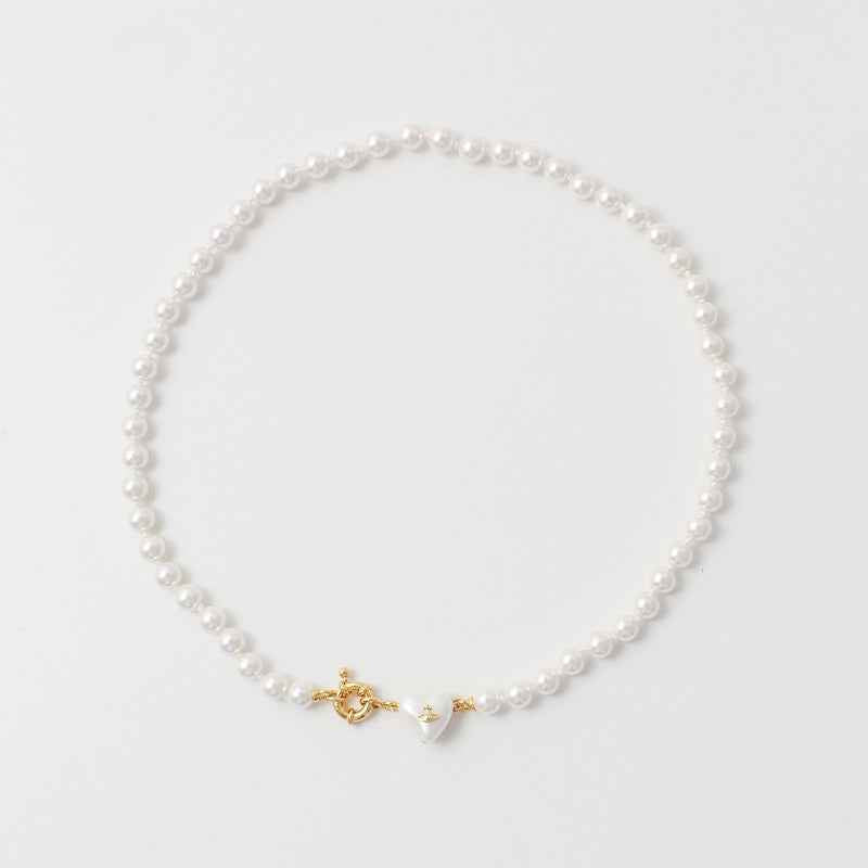 Heart Pearl Choker Necklace - Crystalory
