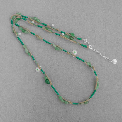 Bohemian Green Aventurine Beaded Necklace - Crystalory