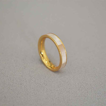 Mother of Pearl Inlay Ring - Crystalory