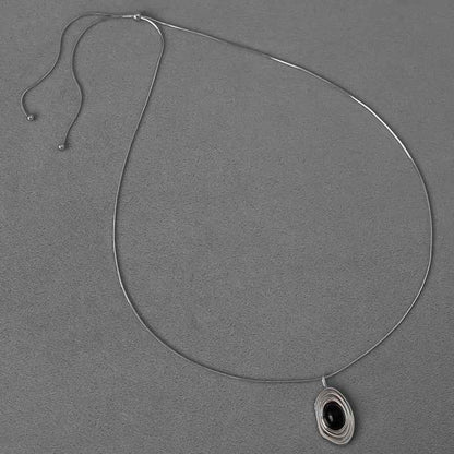 Echo Series Black Bead Necklace - Crystalory