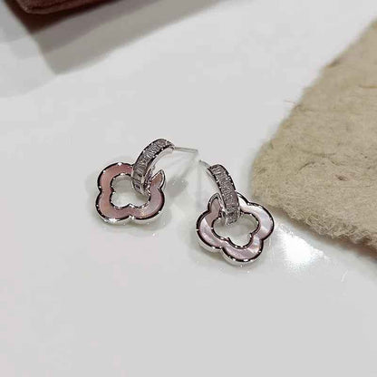 Mother-of-Pearl Clover Earrings - Crystalory