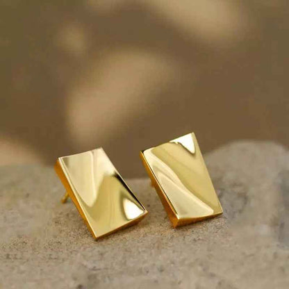 Gold Brick Earrings - Crystalory
