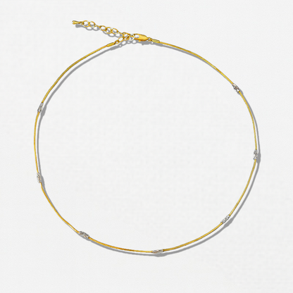 Engraved Tube Snake Chain Necklace - Crystalory